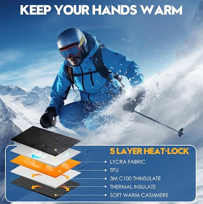 Windproof Thermal Touchscreen Winter Gloves for Men & Women